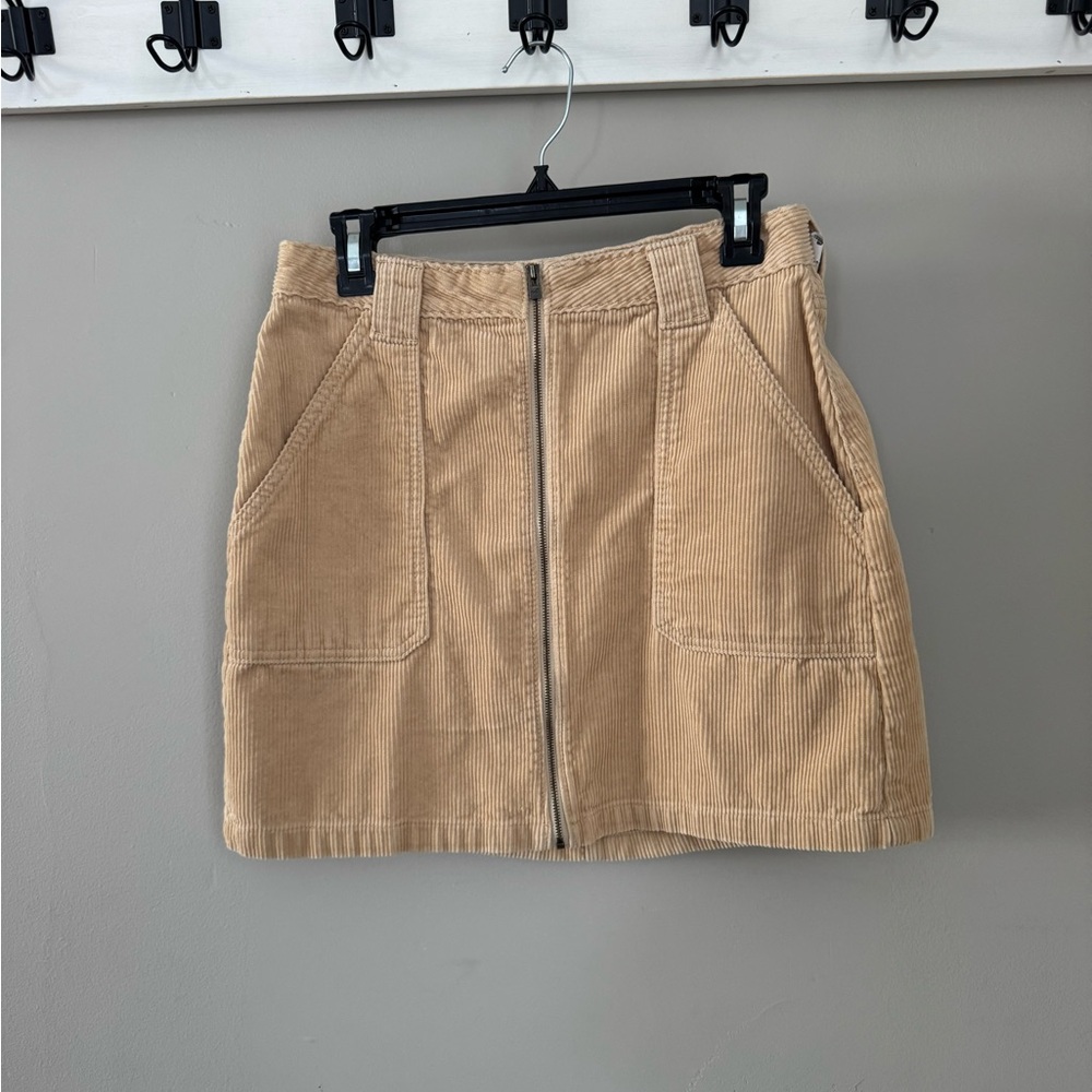 Hollister Beige Corduroy Mini Skirt